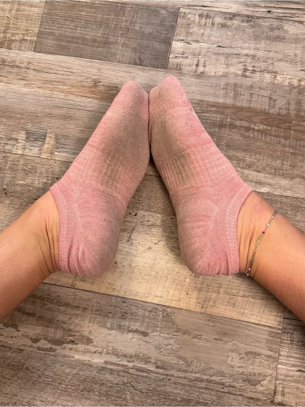 Well worn Reebok Pink No-Show Athletic Socks